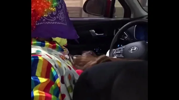 Clown gets dick sucked while ordering food