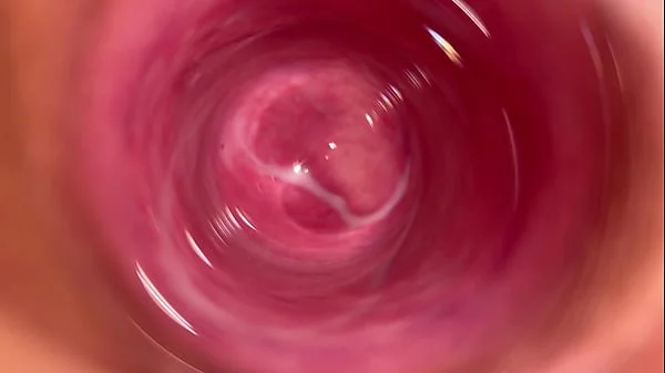 Camera deep inside Mia's vagina