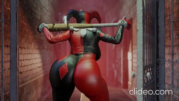 Harley Quinn shaking her bubble booty