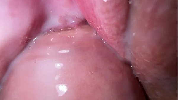 This pussy gets wet from the first touch, Extreme close up creamy fuck