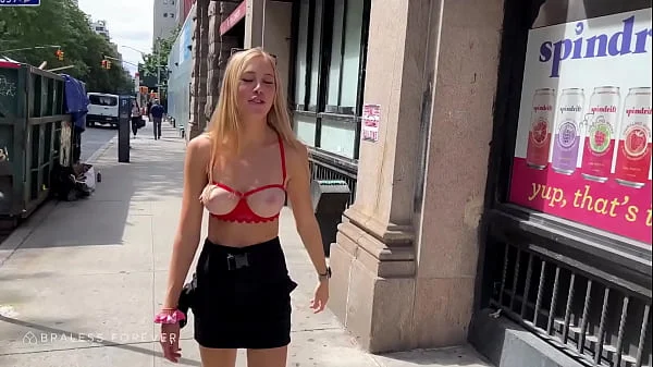 Shan exposing her big tits in public