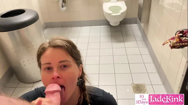 Girlfriend taken to public washroom and fucked and facialed