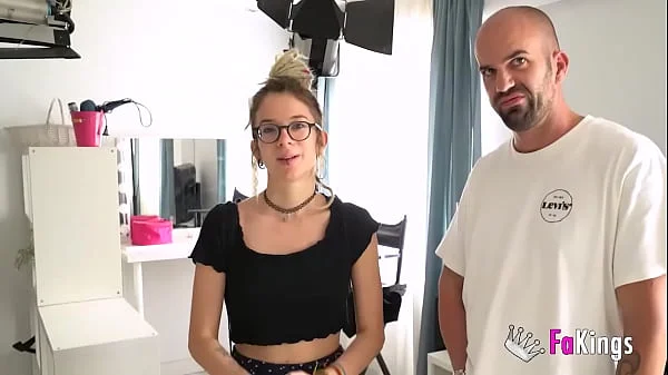 Pennyless Italian babe Eva Fay finds a quick job in porn! She's FIRE