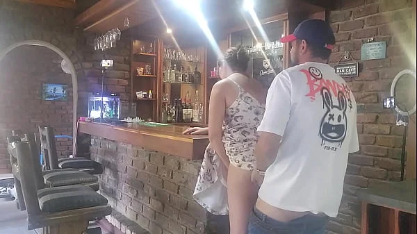 This barlady is a real cheating cum slut fucked her on the bar