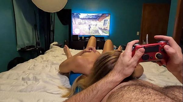 Big Natural Tits Step Sis wanted me to quit playing so she sucked my cock for her cumshot