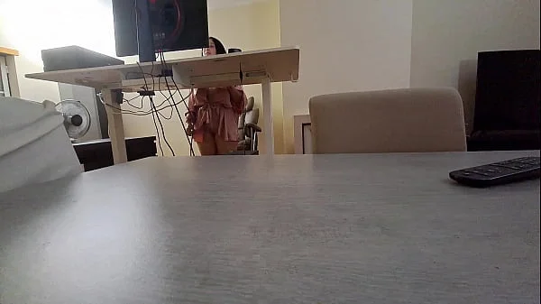 Latina Fucks While in Work Video Call