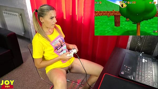 Letsplay Retro Game With Remote Vibrator in My Pussy - OrgasMario By Letty Black