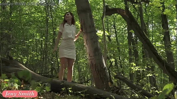 Jeny Smith tied up naked in the forest