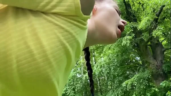 Fucked a thin nymphu in the forest