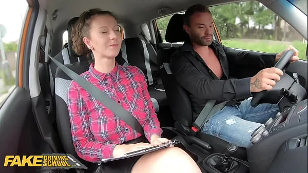 Fake Driving School Learner Buys Instructor Emilia Argan a coffee before outdoor fuck