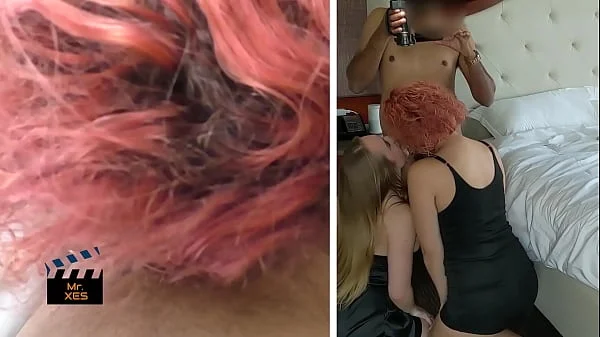 Hardcore Amateur Interracial Threesome: Rough Deepthroat FaceFuck, Rimjob, Pissing, Blonde, Redhead