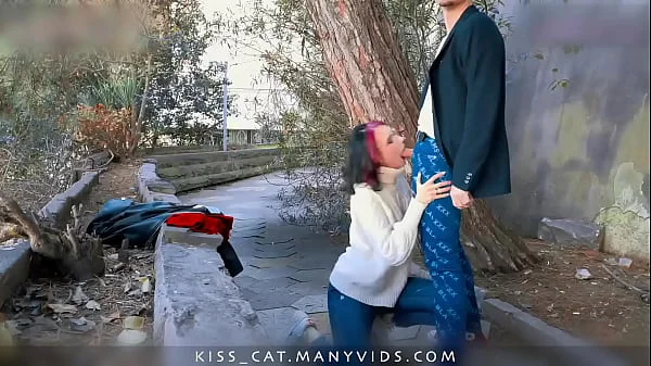 KISSCAT Love Breakfast with Sausage - Public Agent Pickup Russian Student for Outdoor Sex