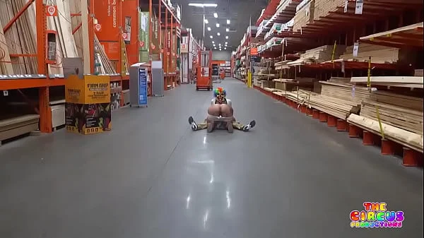 Clown gets dick sucked in The Home Depot