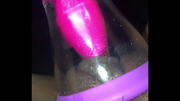Watch my pussy get sucked and lucked. Gets huge!!