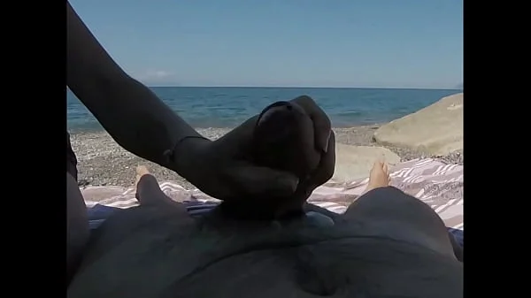 Public beach cumshot compilation - Amateur MissCreamy