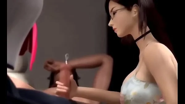 Girl fingering guy dick stuffing dildo into the urethra. 3d animation