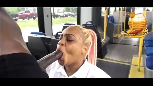 Houston Ebony Slut Drains Black Monster Cock On Public Bus