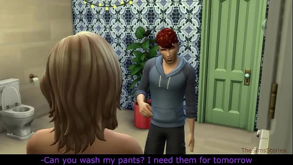 Sims 4, my voice, Seducing milf step mom was fucked on washing machine by her step son