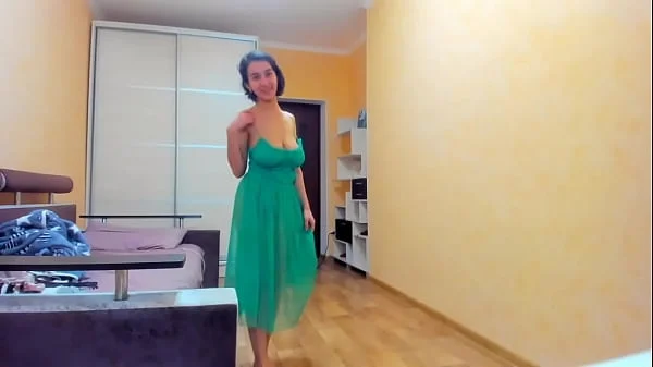 Hot Myla Angel in green transparent dress!