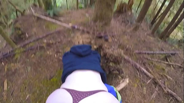 Big juicy ass teasing and fucked in the woods