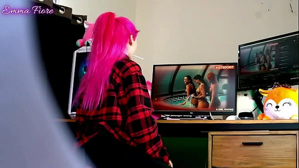 Stepsister gets spied watching porn for the first time